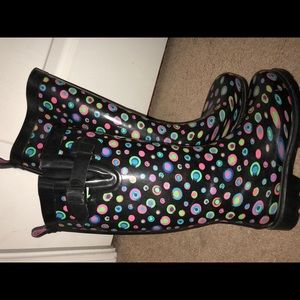 Polka dot rain boots
